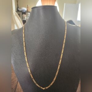 18k GF Figaro Chain Necklace